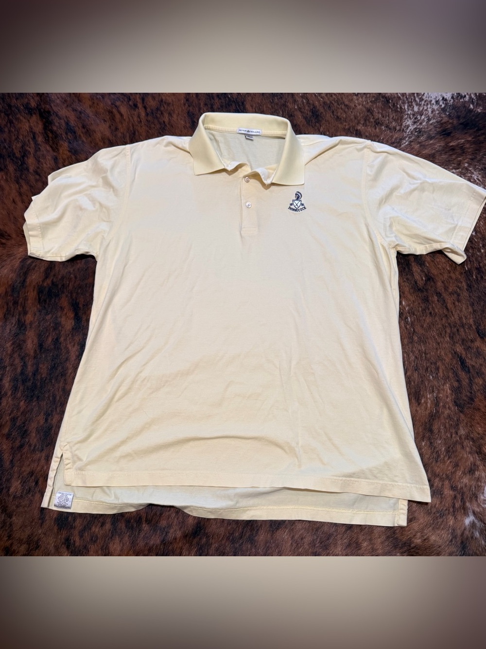 Vintage Peter Millar Shinnecock Hills Golf Club Polo Shirt Mens XL Yellow Cotton